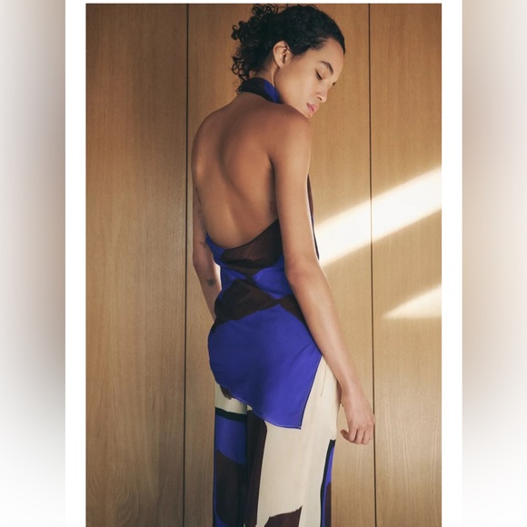 Zara NWT 2 piece set printed halter top and pants ZW Collection 2636/099 - Picture 7 of 15